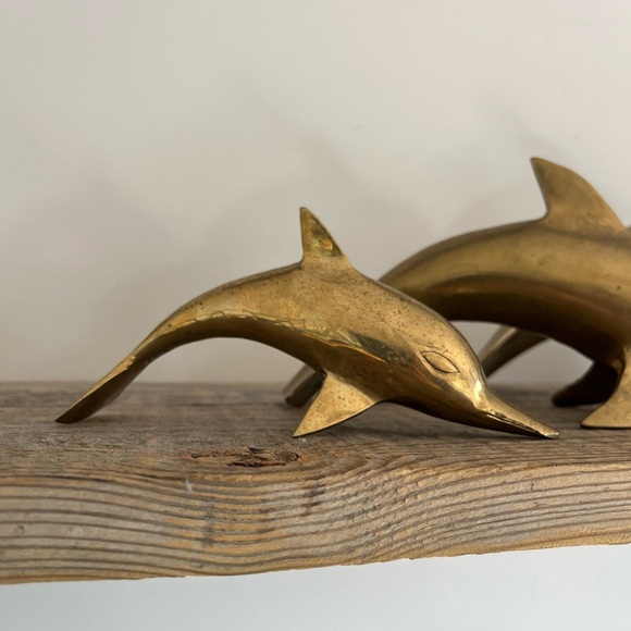 Brass Dolphin sculptures Set of 4 - Picture 4 of 6